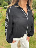 Cheesecloth Embroidered Blouse