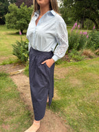 Cotton Poplin Midi Skirt