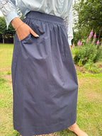 Cotton Poplin Midi Skirt