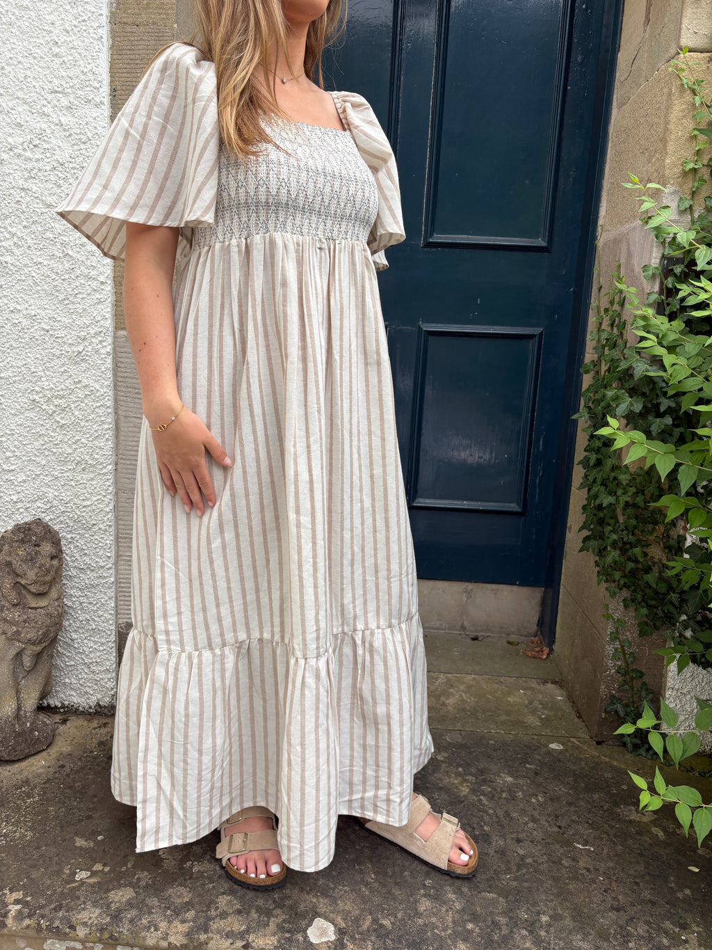 Stripe Milkmaid Dress