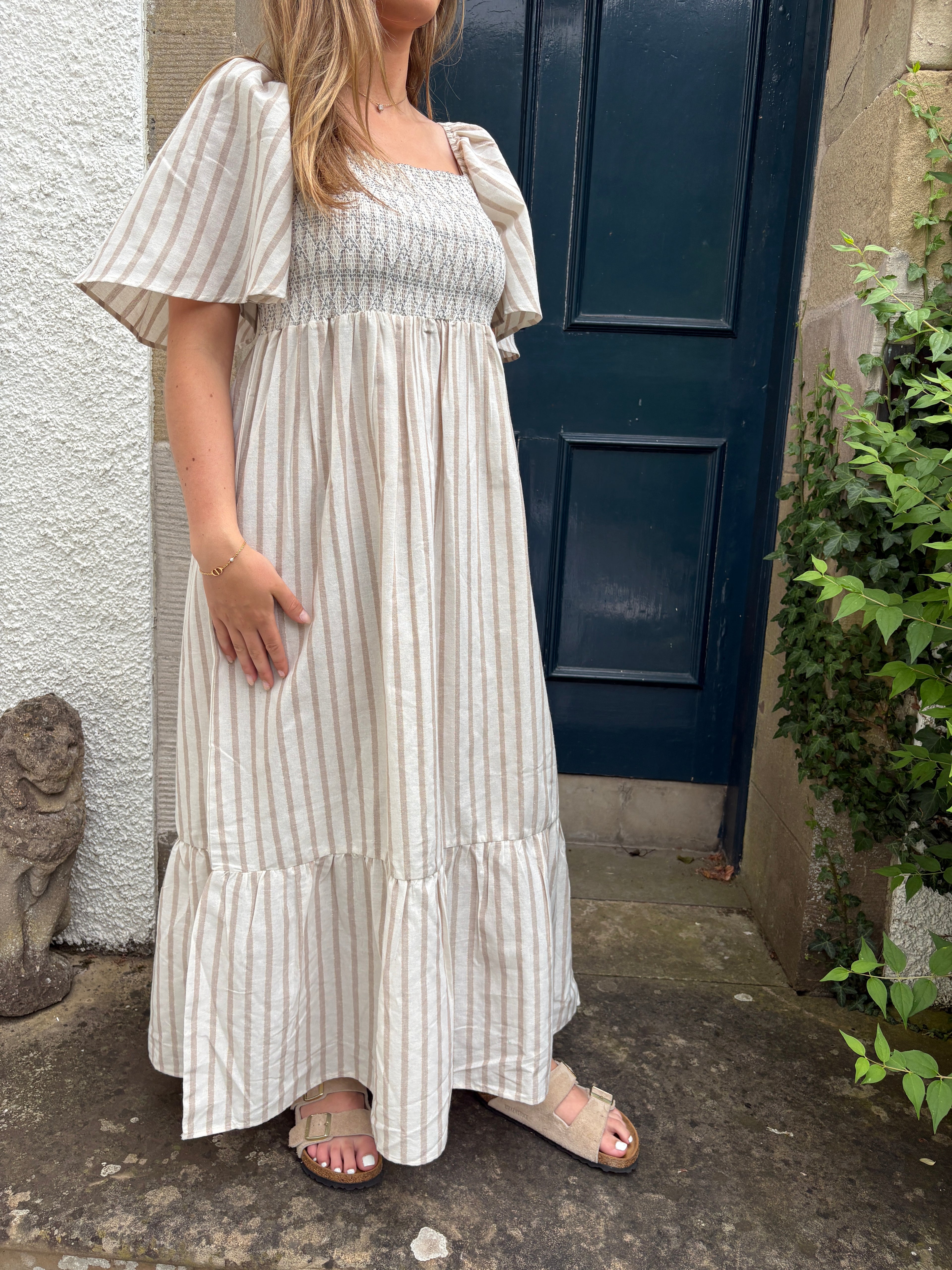 Stripe Milkmaid Dress