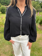 Cheesecloth Embroidered Blouse