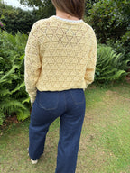 White Trim Lemon Yellow Knit