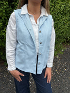 Stripe Button Front Gilet