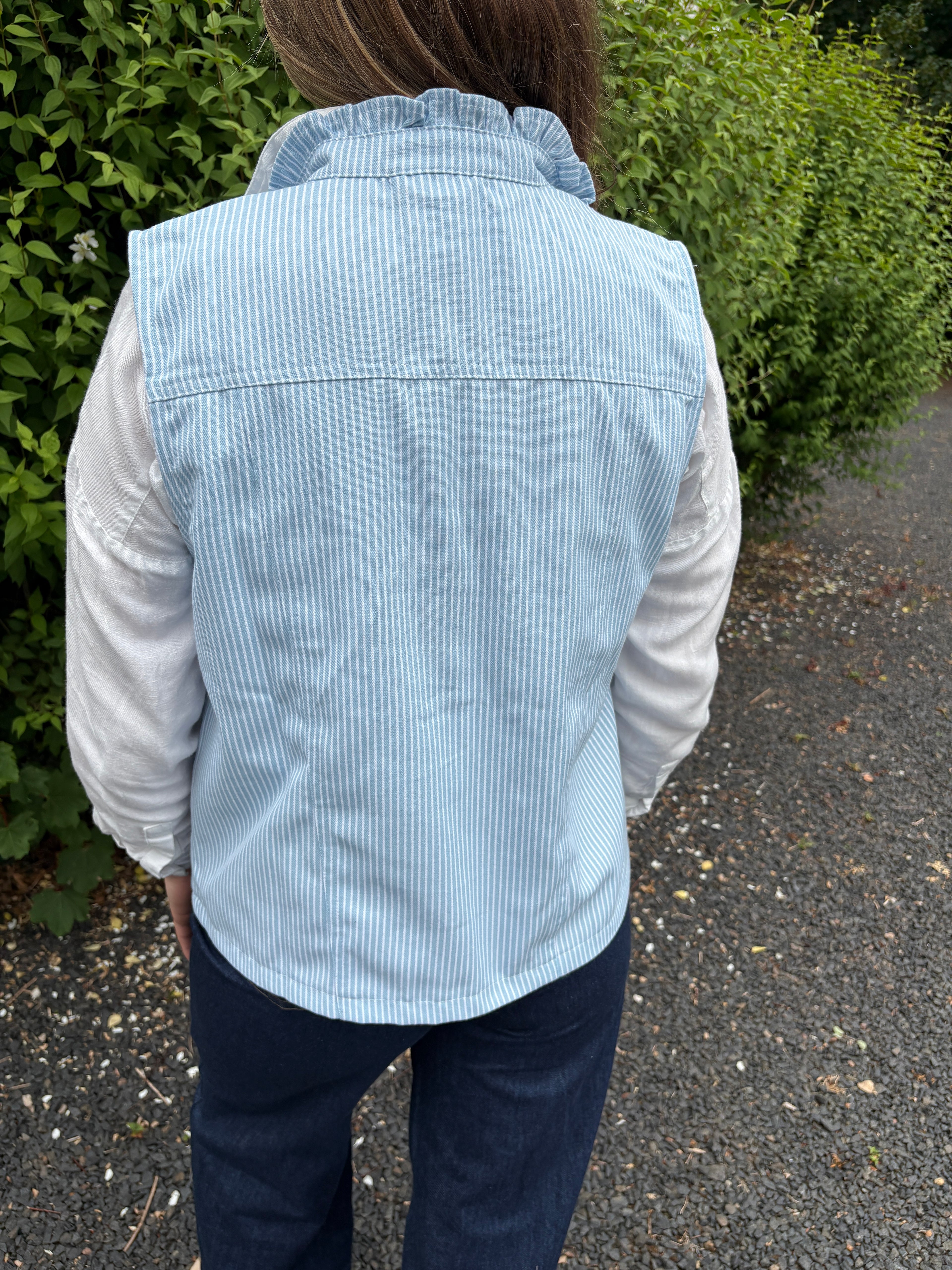 Stripe Button Front Gilet
