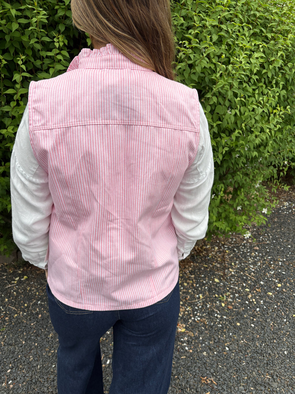 Stripe Button Front Gilet