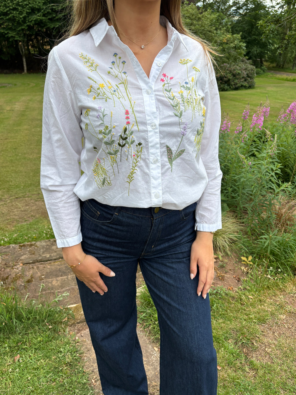 Embroidered Floral Shirt