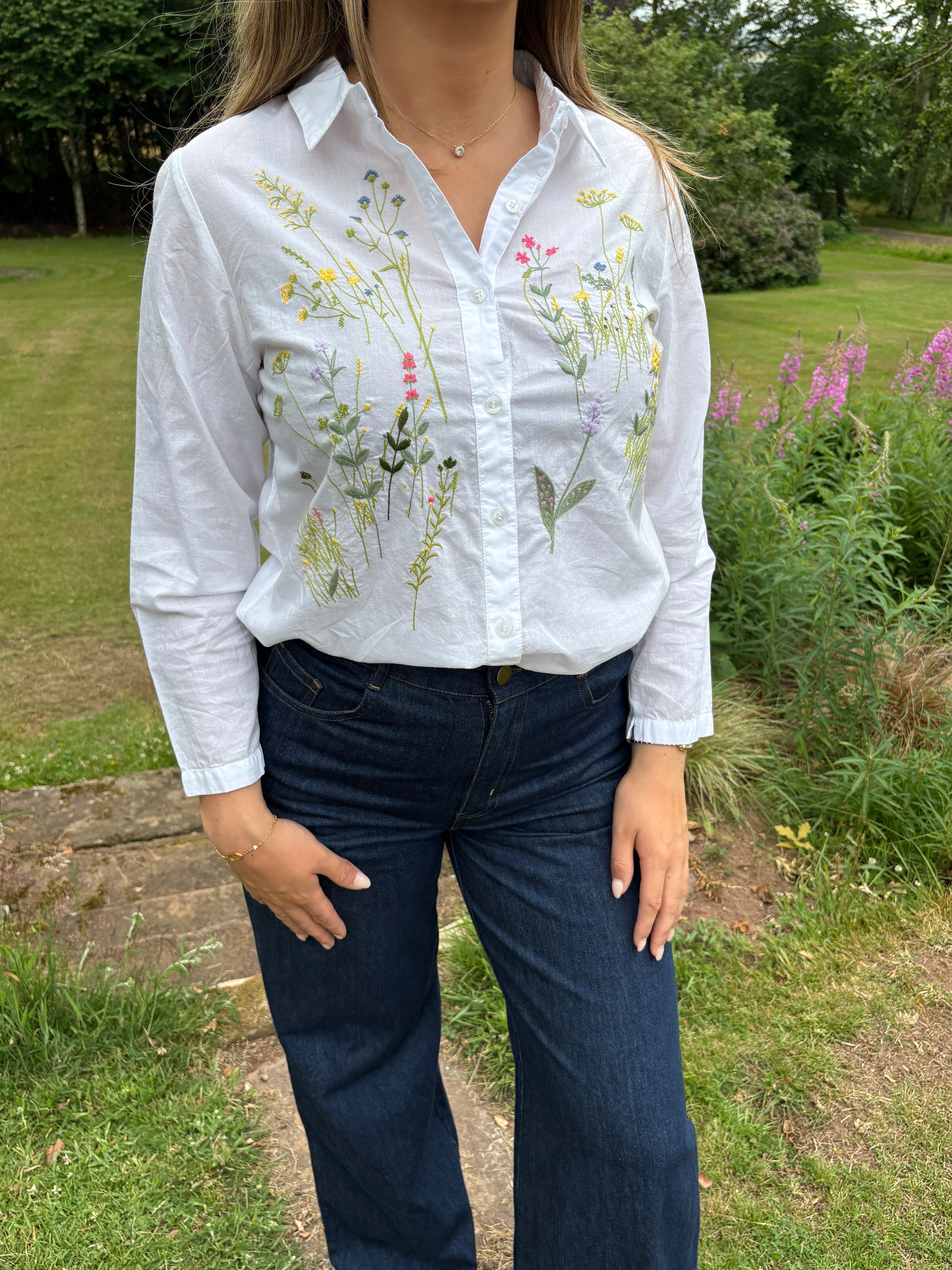 Embroidered Floral Shirt