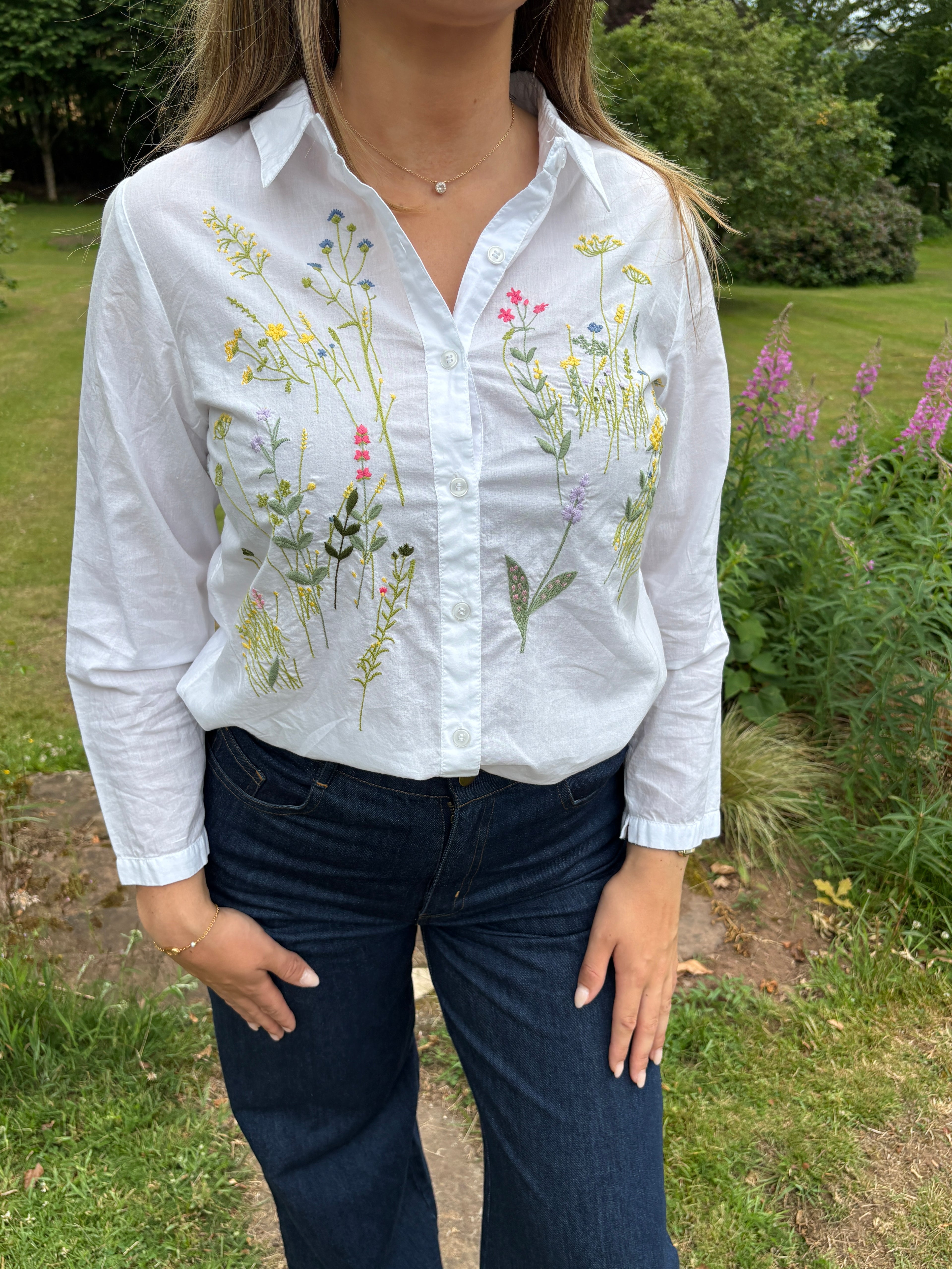 Embroidered Floral Shirt