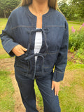 Denim Tie Front Jacket