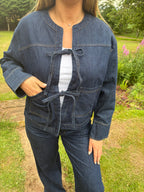 Denim Tie Front Jacket