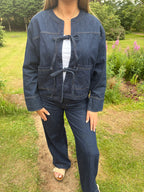 Denim Tie Front Jacket