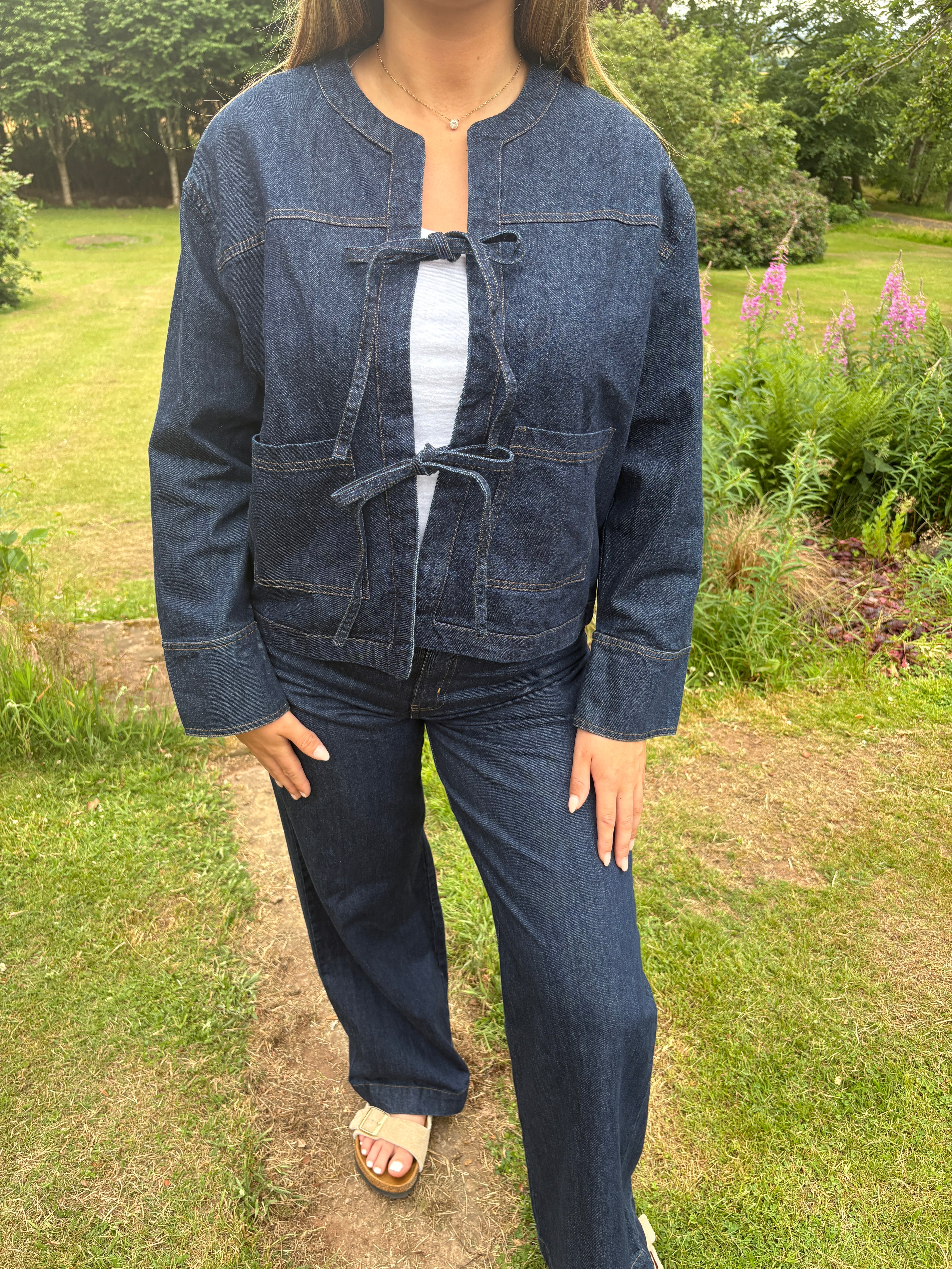 Denim Tie Front Jacket