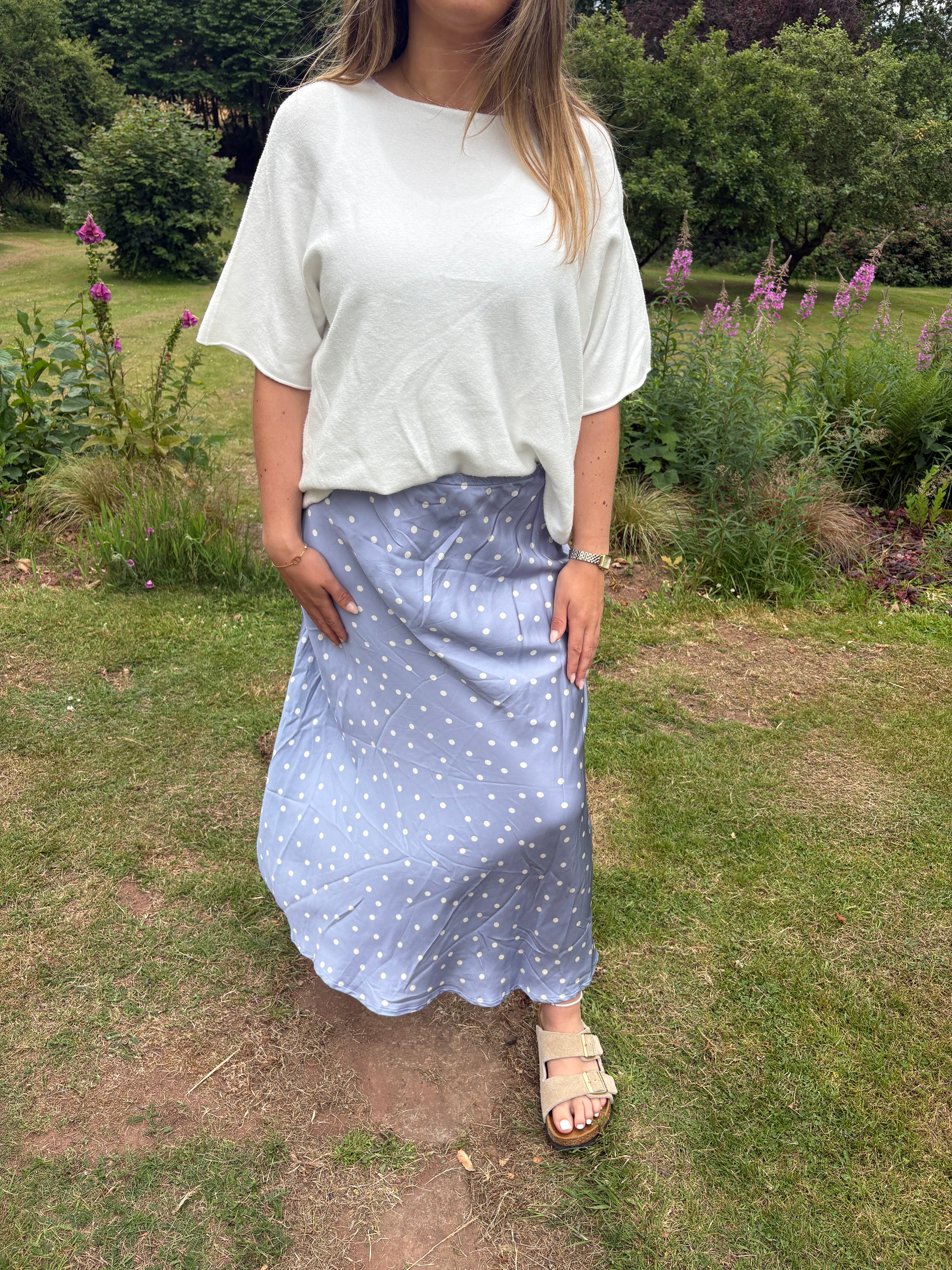 Blue Polka Dot Skirt