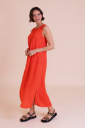 Tangerine Linen Blend Maxi Dress