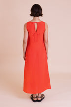 Tangerine Linen Blend Maxi Dress