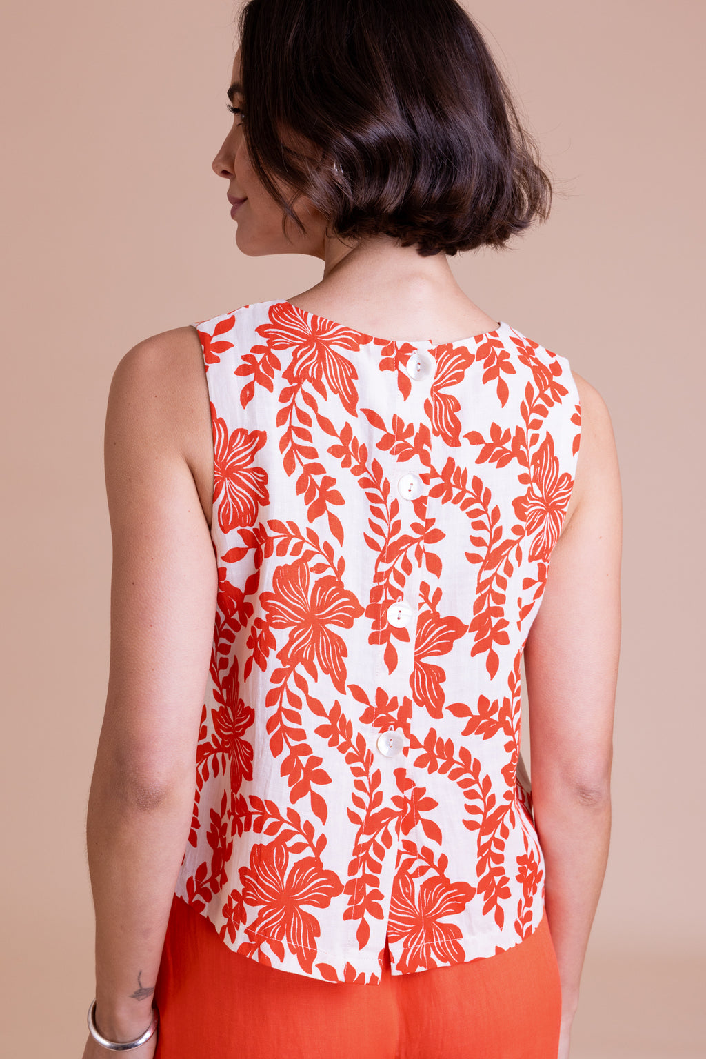 Floral Linen Blend Top