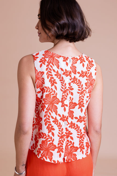 Floral Linen Blend Top