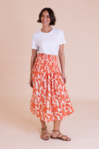 Floral Linen Blend Skirt